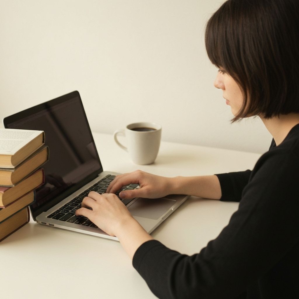 Hands typing on laptop